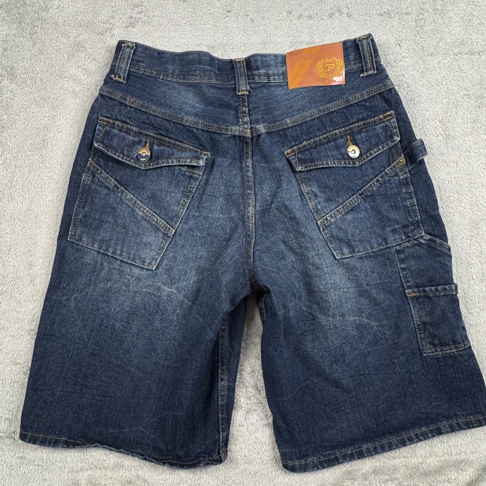 Phat Classic Original Mens Dark Wash Denim Carpenter Shorts Size 32 Indigo Y2K - Picture 3 of 9